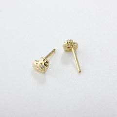 925 Sterling Silver Hammered Heart Earring Studs
