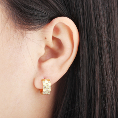 925 Sterling Silver Paved CZ Wide Huggie Earrings