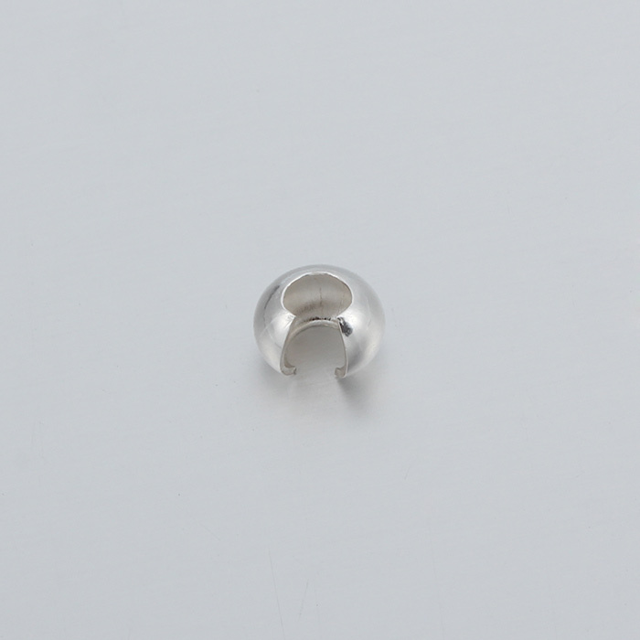 925 Sterling Silver C-Shaped Crimp Cover Beads for Jewelry Making