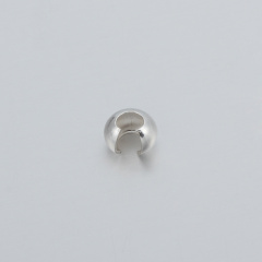925 Sterling Silver C-Shaped Crimp Cover Beads for Jewelry Making