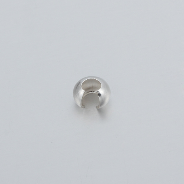 925 Sterling Silver C-Shaped Crimp Cover Beads for Jewelry Making