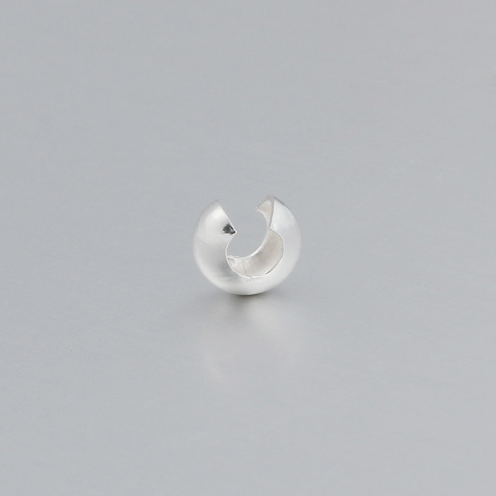 925 Sterling Silver C-Shaped Crimp Cover Beads for Jewelry Making