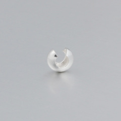 925 Sterling Silver C-Shaped Crimp Cover Beads for Jewelry Making