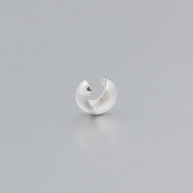 925 Sterling Silver C-Shaped Crimp Cover Beads for Jewelry Making