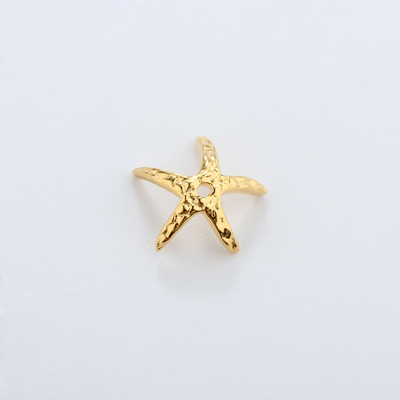 925 Sterling Silver Starfish Bead Cap Approx 10mm