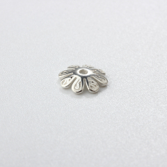 Sterling Silver 8-Petal Flower Bead Caps for DIY Jewelry Making