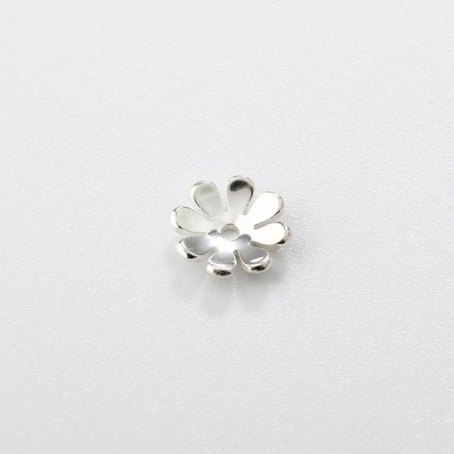 Sterling Silver 8-Petal Flower Bead Caps for DIY Jewelry Making
