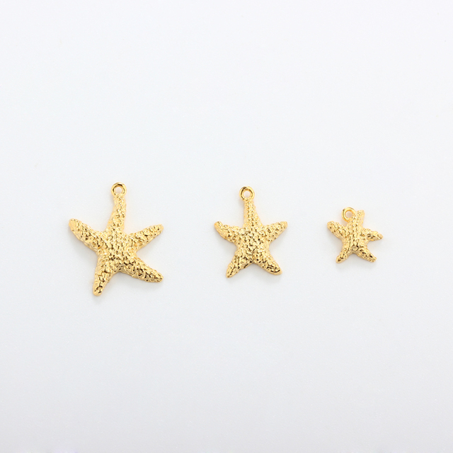 925 Sterling Silver Multi-Size Textured Starfish Charms