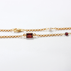 925 Sterling Silver Birthstone Necklace with Natural Gemstone & Cubic Zirconia Beads