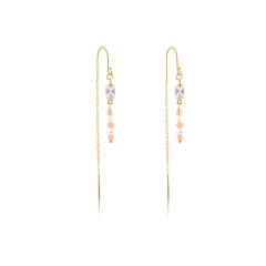 925 Sterling Silver 12 Birthstone Color Long Drop Earrings