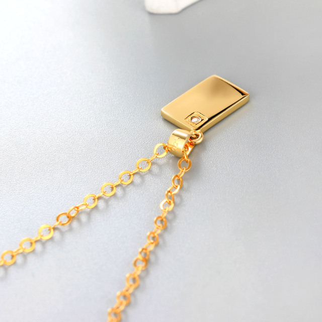 925 Sterling Silver Solid Square With CZ Stones Pendants