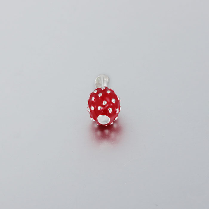 925 Sterling Silver Enamel Strawberry Pendant