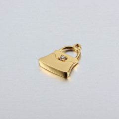925 Sterling Silver CZ Handbag Pendant