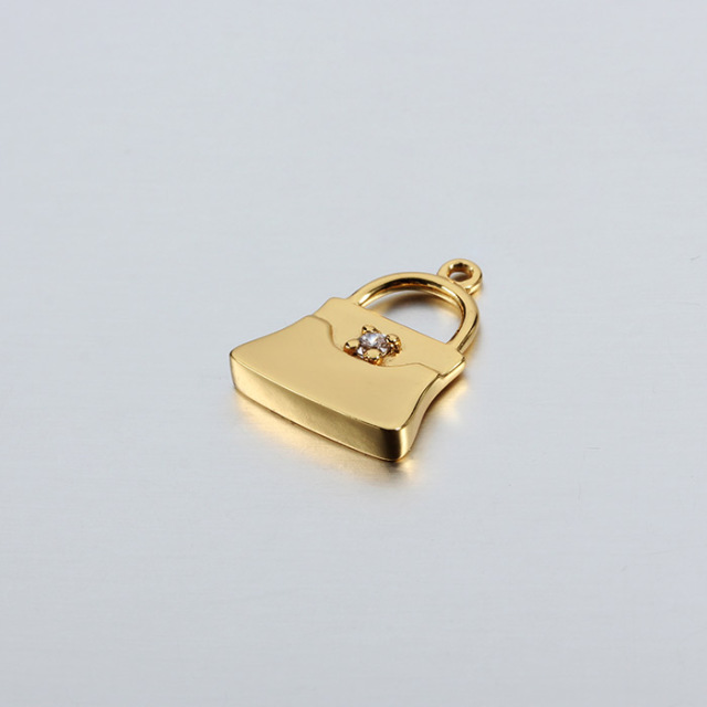 925 Sterling Silver CZ Handbag Pendant