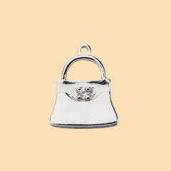 925 Sterling Silver CZ Handbag Pendant