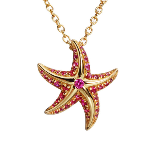 925 Sterling Silver Full Paved CZ Starfish Pendants