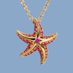 925 Sterling Silver Full Paved CZ Starfish Pendants