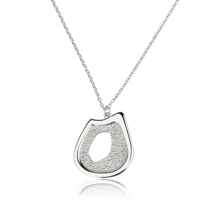 925 Sterling Silver Double-Layer Textured Irregular Pendant