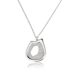 925 Sterling Silver Double-Layer Textured Irregular Pendant