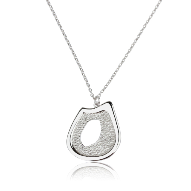 925 Sterling Silver Double-Layer Textured Irregular Pendant