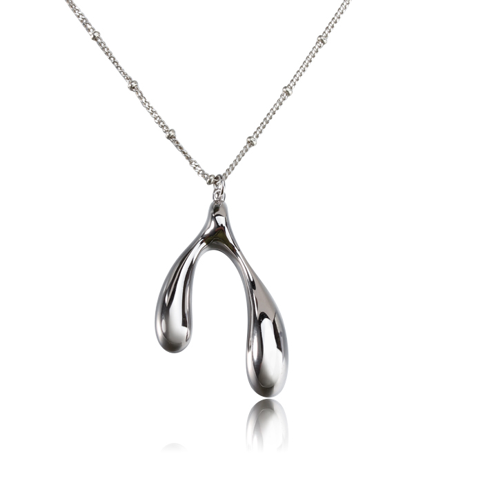 925 Sterling Silver Wishbone Teardrop Pendants