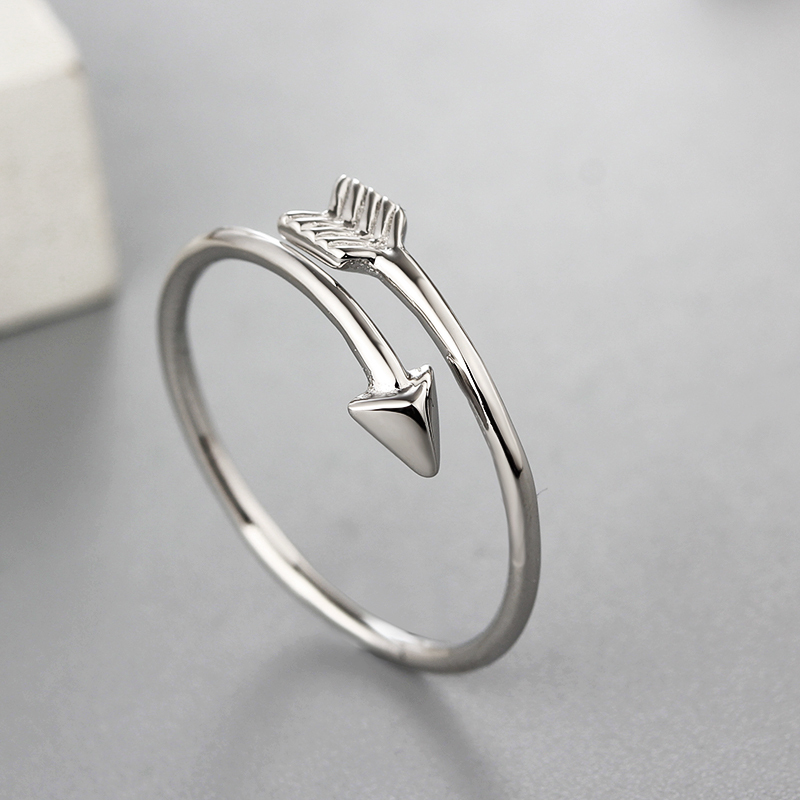 925 Sterling Silver Cupid's Arrow Open Ring