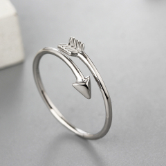 925 Sterling Silver Cupid's Arrow Open Ring