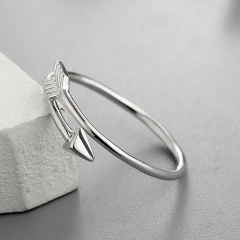 925 Sterling Silver Cupid's Arrow Open Ring