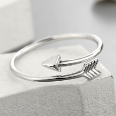 925 Sterling Silver Cupid's Arrow Open Ring