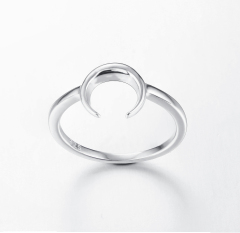 925 Sterling Silver Moon Open Ring