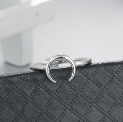 925 Sterling Silver Moon Open Ring