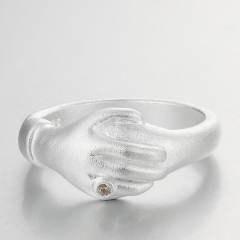925 Sterling Silver Stardust Hand Rings With Cubic Zircon