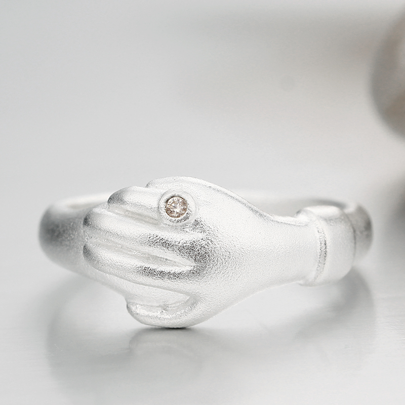 925 Sterling Silver Stardust Hand Rings With Cubic Zircon