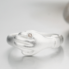 925 Sterling Silver Stardust Hand Rings With Cubic Zircon