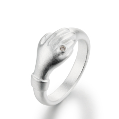 925 Sterling Silver Stardust Hand Rings With Cubic Zircon