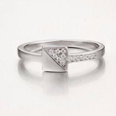 925 Sterling Silver Cubic Zirconia Square Rings