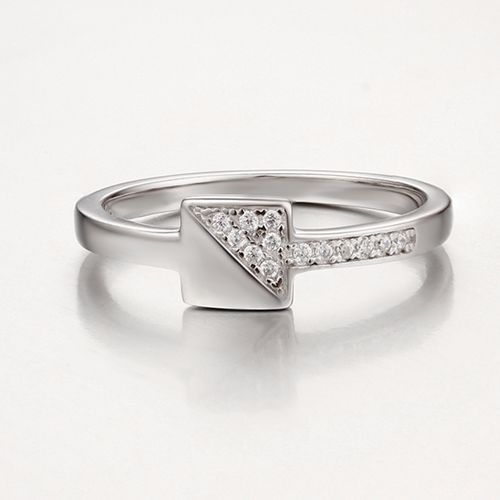 925 Sterling Silver Cubic Zirconia Square Rings