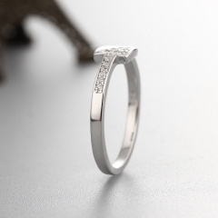 925 Sterling Silver Cubic Zirconia Square Rings