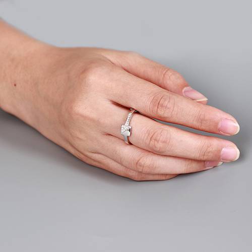 925 Sterling Silver Cubic Zirconia Square Rings
