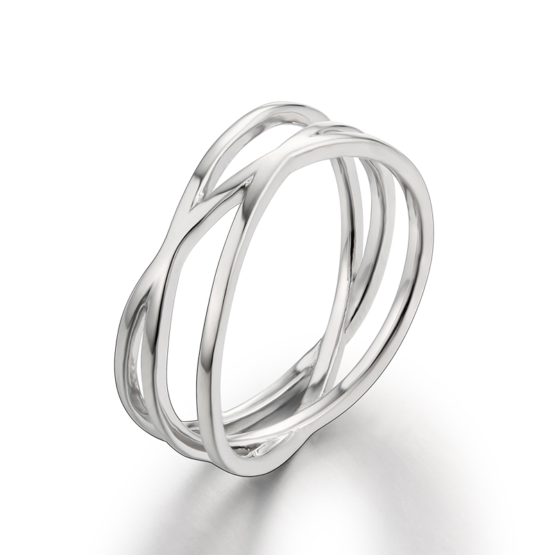 925 Sterling Silver Multi-Layer Intertwined Geometric Ring