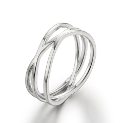 925 Sterling Silver Multi-Layer Intertwined Geometric Ring