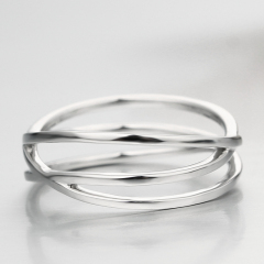 925 Sterling Silver Multi-Layer Intertwined Geometric Ring