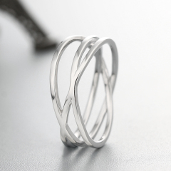 925 Sterling Silver Multi-Layer Intertwined Geometric Ring