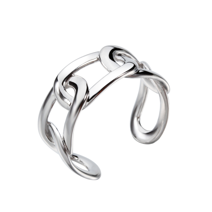 925 Sterling Silver Curb Chain Open Ring
