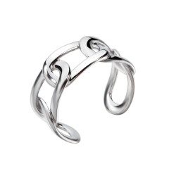 925 Sterling Silver Curb Chain Open Ring