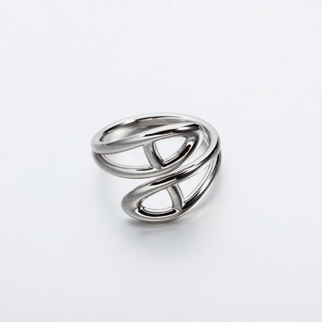 925 Sterling Silver Geometry Adjustable Rings