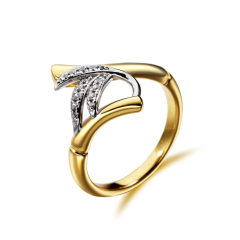 Two-Tone 925 Sterling Silver CZ Rings