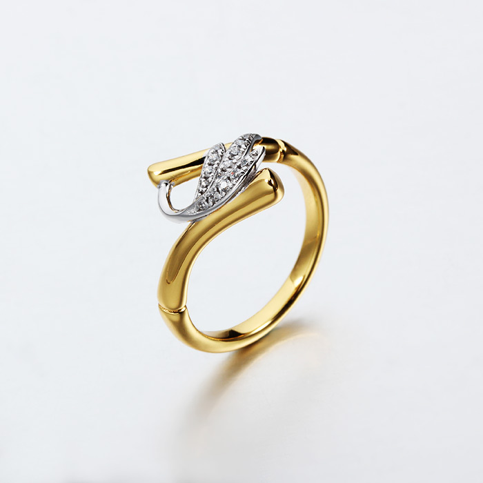 Two-Tone 925 Sterling Silver CZ Rings