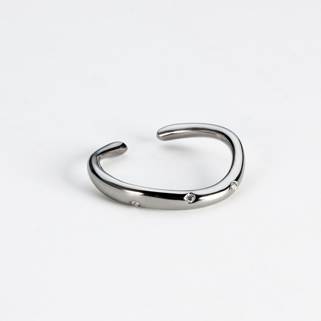 925 Sterling Silver CZ Open Ring