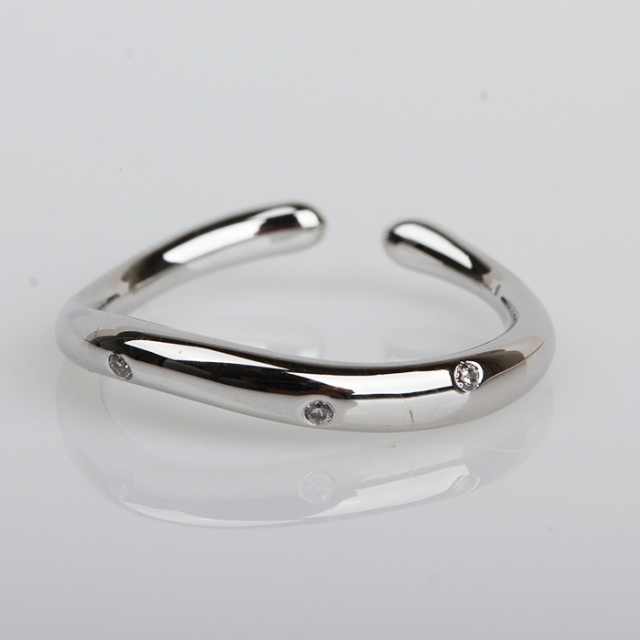 925 Sterling Silver CZ Open Ring